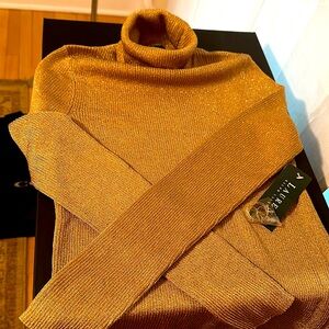 Lurex gold RL sweater, sz M